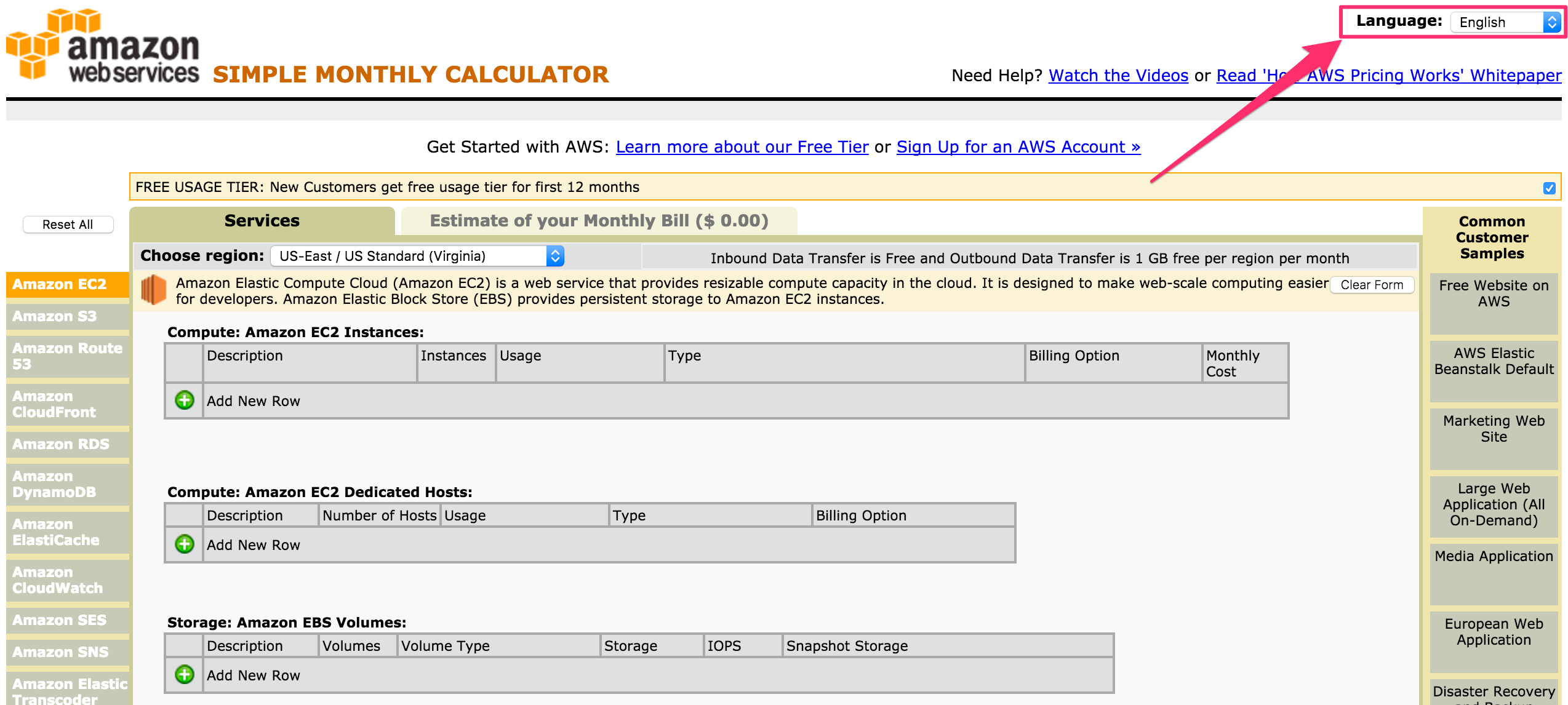 aws pricing calculator vs simple monthly calculator