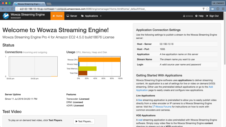 start wowza streaming engine manager