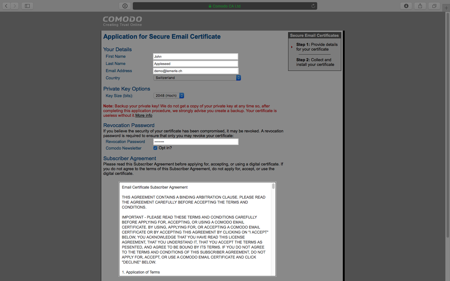 Comodo email certificate anydesk screenshot fpder