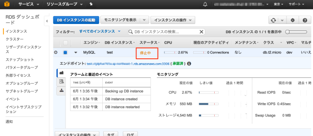 速報 Rdsインスタンスの起動 停止 Developersio