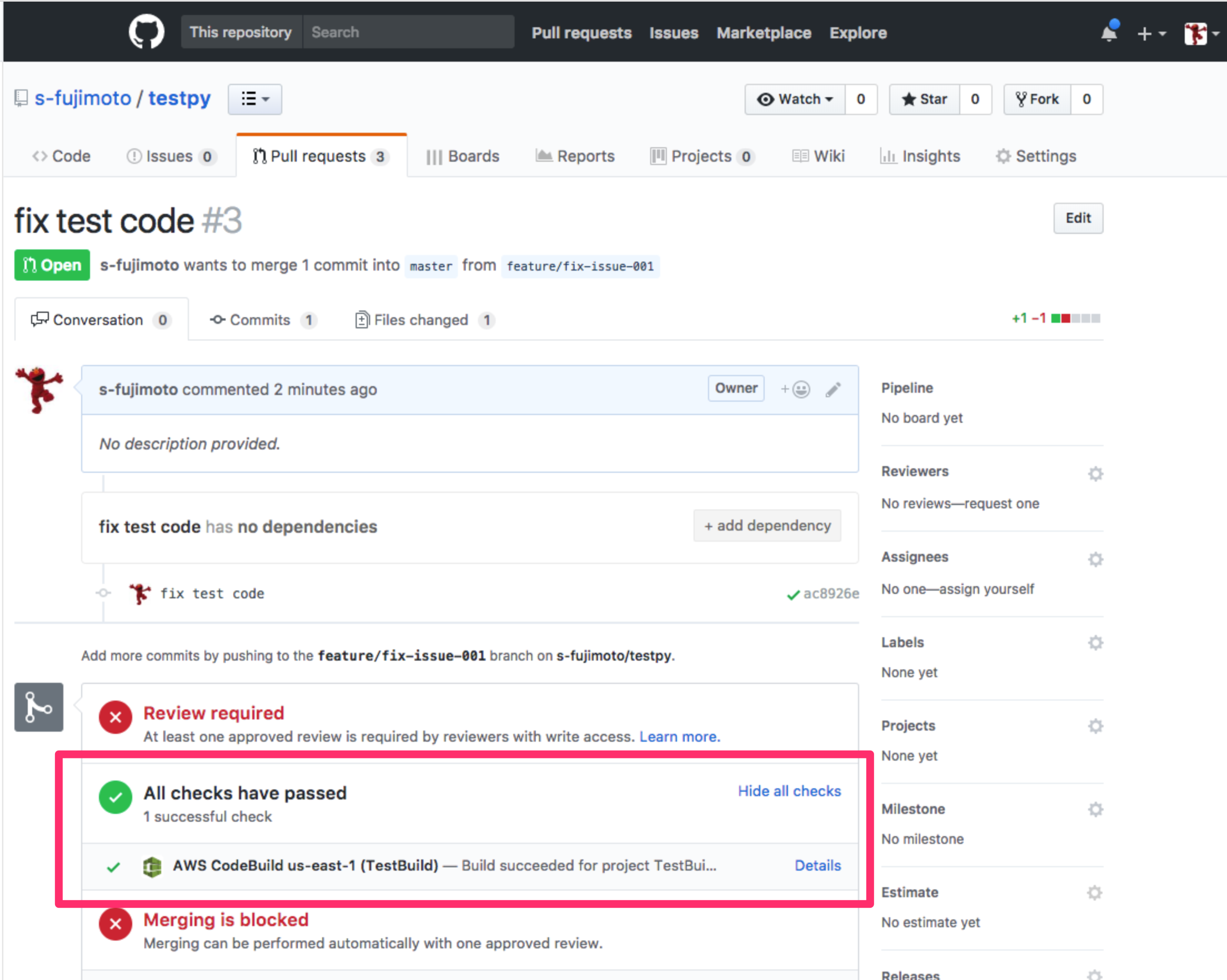Codebuild で Github のプルリクエストを自動ビルドして 結果を表示する Developersio
