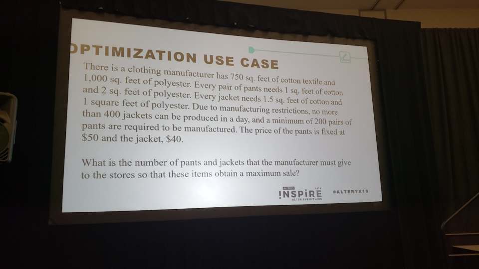 レポート Alteryxを使った数理最適化入門 Alteryx Inspire 18 Alteryx18 Developers Io