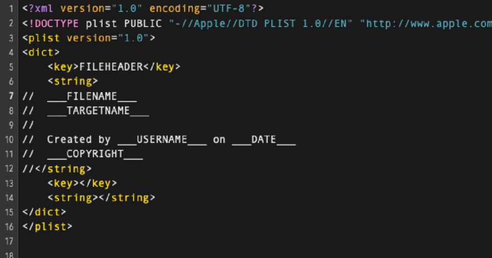 Ios Xcodeのデフォルトのヘッダーコメントのテンプレートを作成したい Developersio