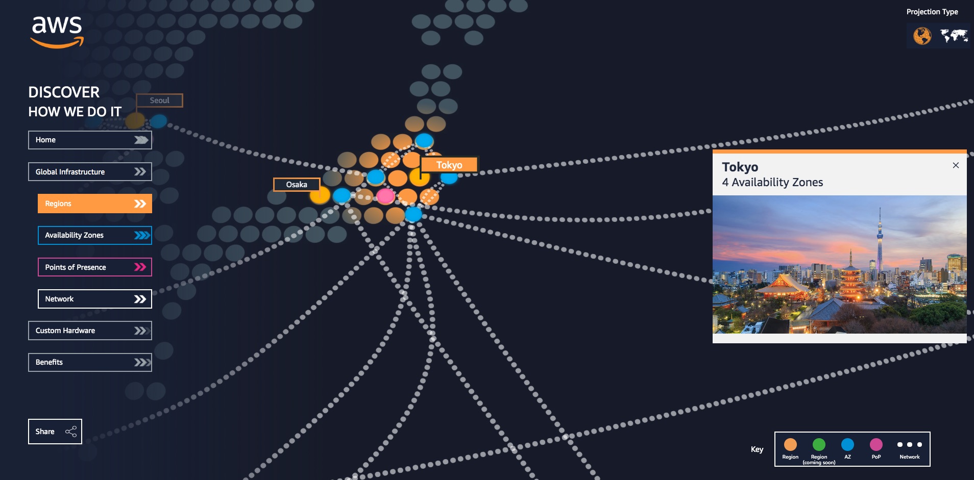 Aws のグローバルインフラストラクチャがよく分かる 3d Aws Infrastructure Map のご紹介 Developers Io