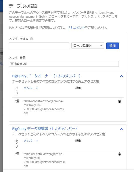 Bigquery でテーブルレベルのアクセス制御 テーブル Acl ができるようになったので挙動を確認してみた Developersio