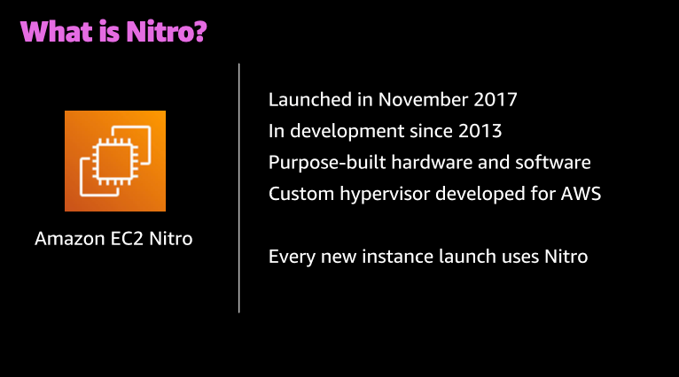 レポート Aws Nitro とは何かを理解する Powering Next Gen Amazon Ec2 Deep Dive On The Nitro System Cmp301 Reinvent Developersio