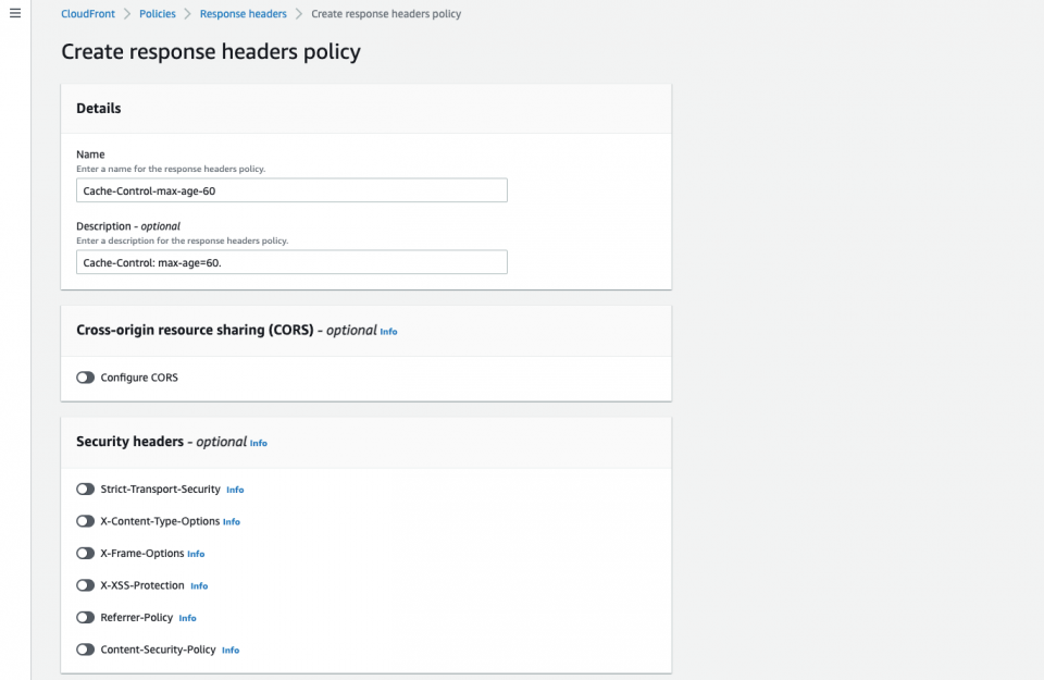 [UPDATE] Amazon CloudFrontでResponse headers policiesがサポートされました